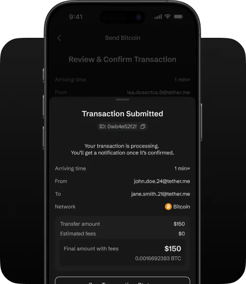 Recieve via network address screen